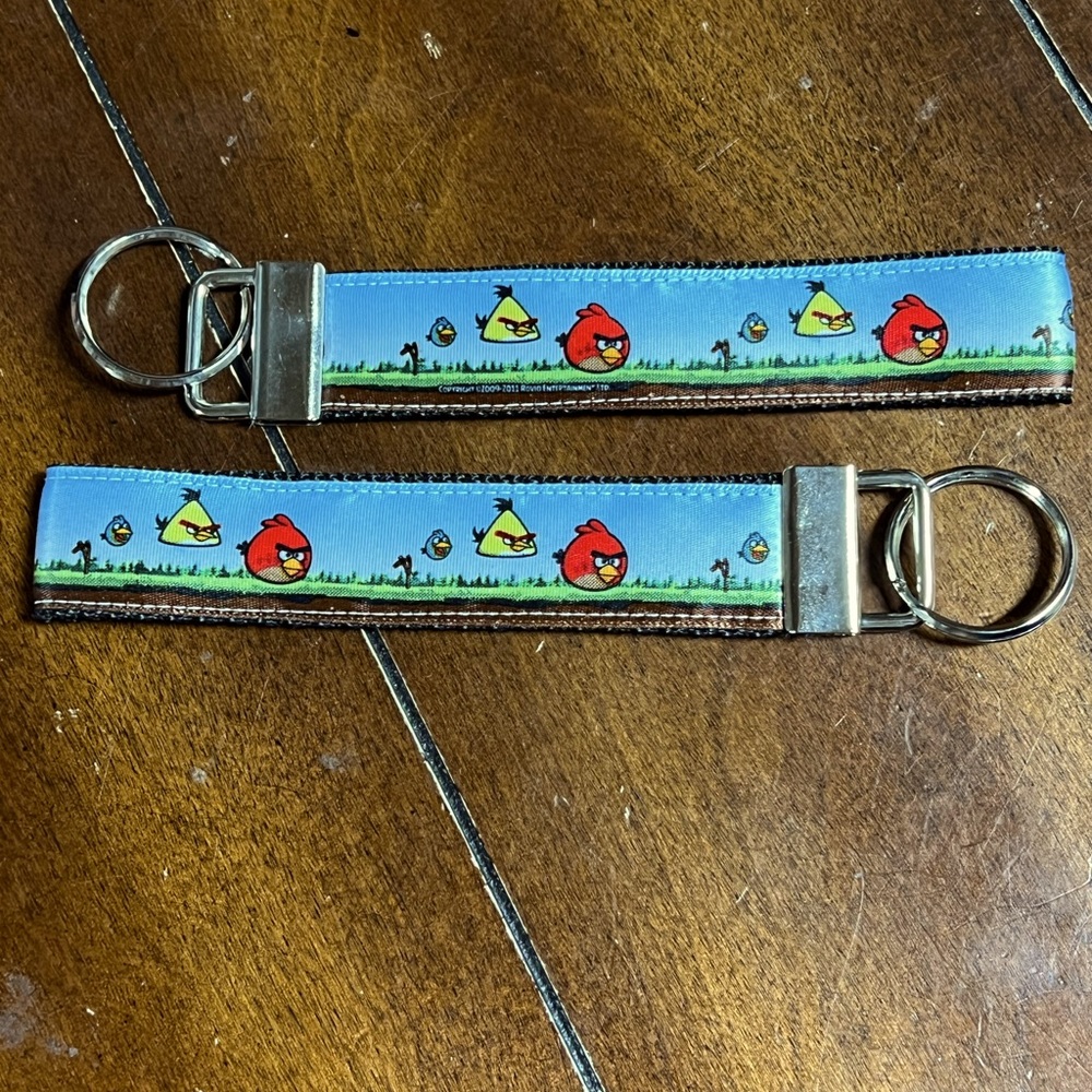 Handcrafted keychain with Angry Birds, new without tags.